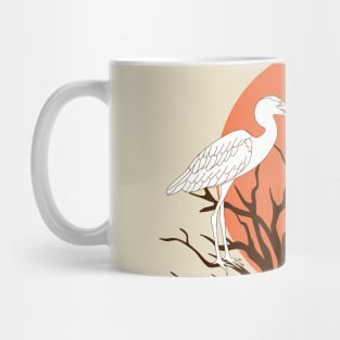 heron on the tree in the sunset Mug